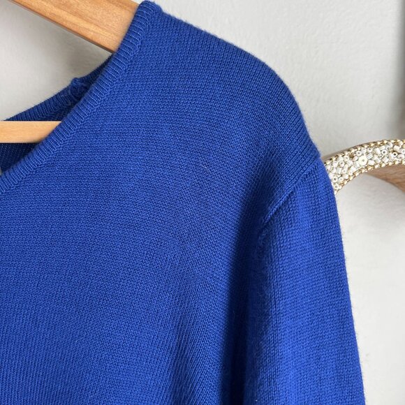 Tahari Womens Plus Scoop Neck Hi Lo Tunic Sweater Top Size 1X Royal Blue - Picture 3 of 11